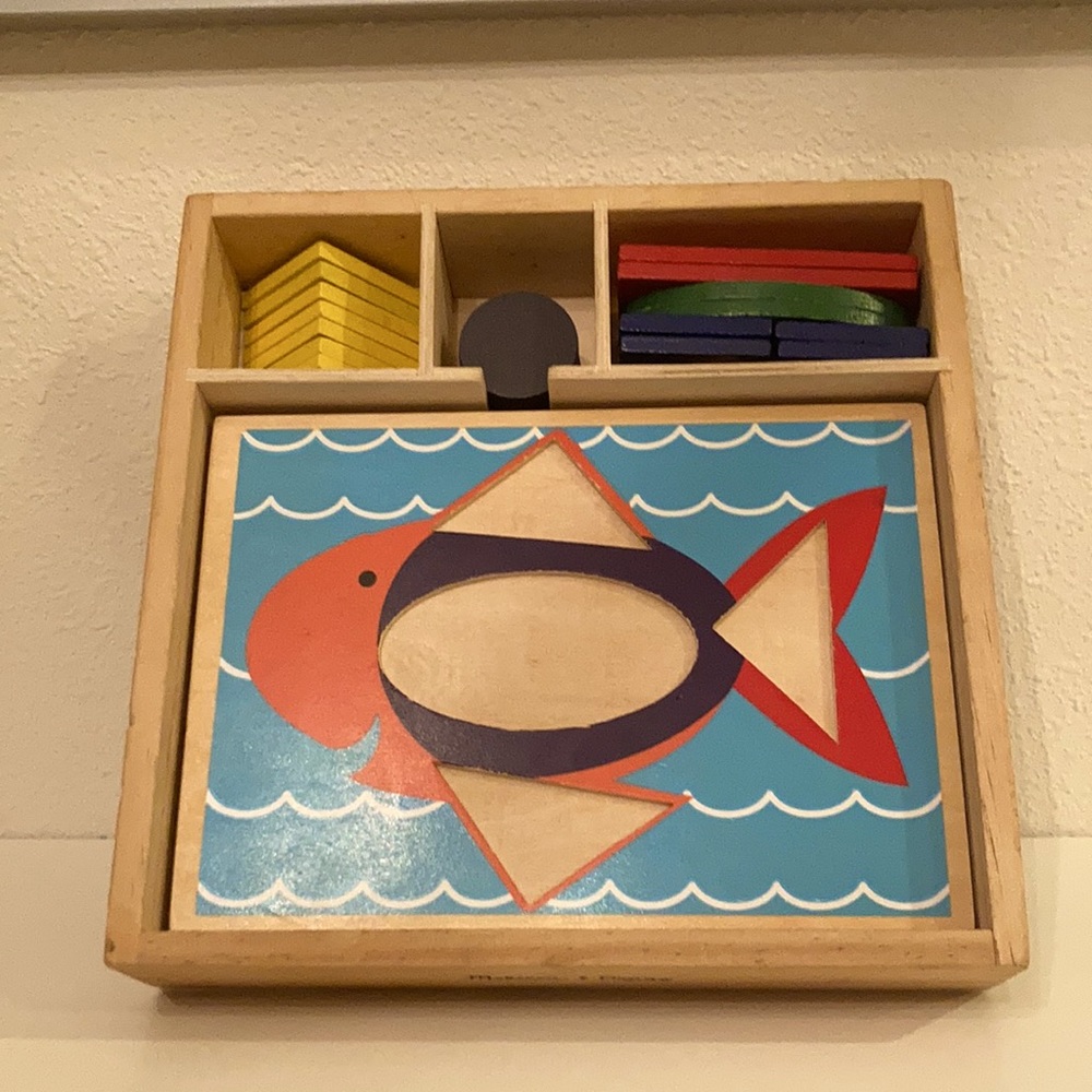 Melissa & Doug Wooden Pattern Blocks Puzzle Set